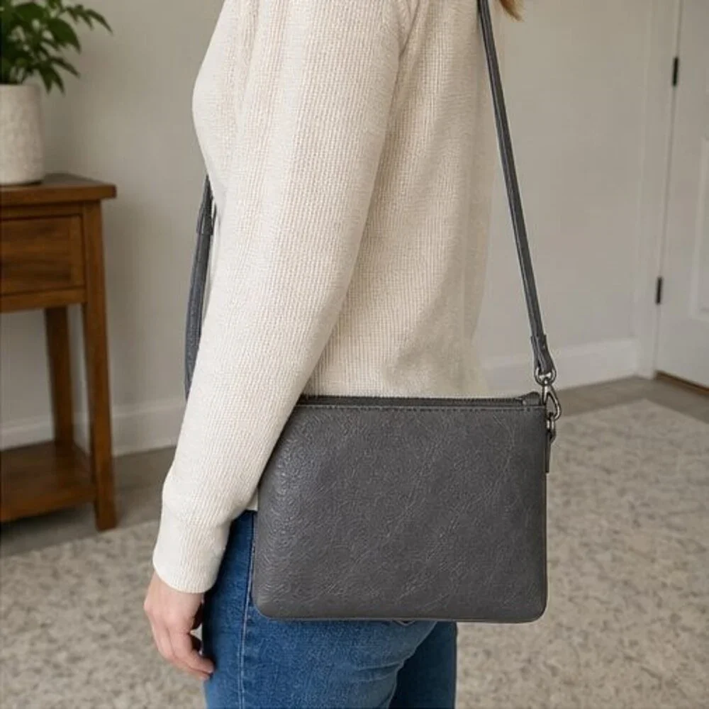 Blush Pebbled Crossbody Bag